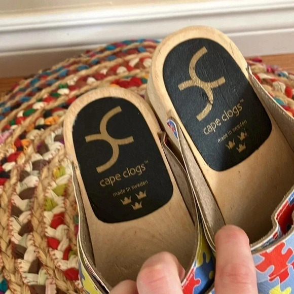 Cape Clogs puzzle wood clogs made in Sweden  38 - Picture 2 of 6